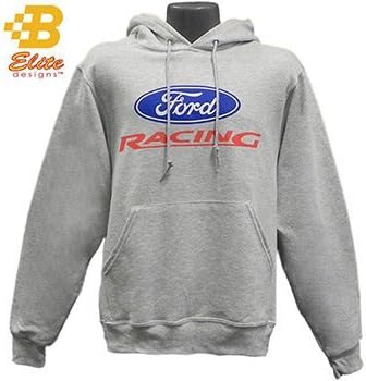 Brickels Racing Collectibles Ford Racing Logo Hooded Sweatshirt GREY- XX LARGE -BDFMSW153