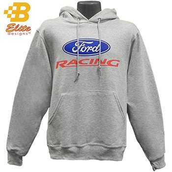 Brickels Racing Collectibles Ford Racing Logo Hooded Sweatshirt GREY- XX LARGE -BDFMSW153