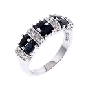 Sapphire jewelry cz diamond silver eternity ring