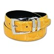 Croc SUNFLOWER YELLOW Bonded Leather Belt Silver-Tone Buckle Regular