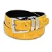 Croc SUNFLOWER YELLOW Bonded Leather Belt Silver-Tone Buckle Regular