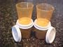 Tupperware Midgets set of 4 in Orange Peel with White Seals