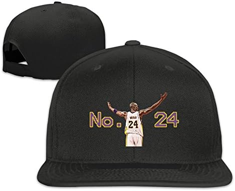 Okpk Kobe Bryant Number 24 L.A. Lakers Plain Adjustable Snapback Hat Baseball Cap Unisex Black