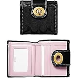 AUTHENTIC COACH HAMPTONS SIGNATURE NW FRENCH PURSE WALLET 41058 (Black)