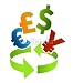 Wallmonkeys Peel and Stick Wall Decals - Currency Converter Icon - Removable Graphic