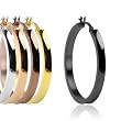 316L Surgical Steel Ion Plated Concave Large Hoop Earing - 5 Colors to Choose From - 35mm