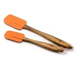 Paula Deen 10 Inch and 13 Inch Silicone Spatula Set, Orange