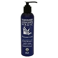 Dr. Bronner's & All-One Organic Lotion for Hands & Body, Peppermint, 8-Ounce Pump Bottle