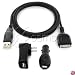Inspire 3-in-1 USB Travel Charging Kit for Sansa e280 8Gb / e270 6Gb / e260 4Gb / e250 2Gb / e260R Rhapsody / e280R Rhapsody MP3 Player