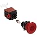 Omron A22EL-M-24A-02 Emergency Stop Operation Unit and Switch, Screw Terminal, IP65 Oil-Resistant, LED Lighted, Push-Lock Turn-Reset Operation, Red, 40mm Diameter, 24 VAC/VDC Rated Voltage, Double Pole Single Throw Normally Closed Contacts