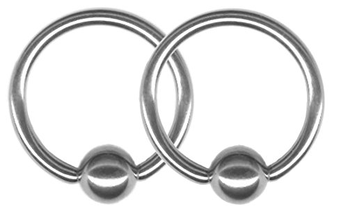 Pair of 20 gauge Basic Stainless Captive Rings-Two Stainless Steel Captive Rings 20g