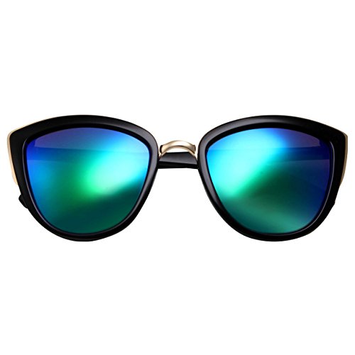 grinderPUNCH Womens Flash Color Mirror Revo Lens Oversized Cat Eye