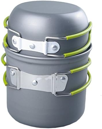 Showutheworld Picnic Camping Hiking Backpacking Pot Pan Cookware 1-2 Person Outdoor Cooking Bowl Set