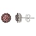 14k White Gold Cherry Red Diamond Cluster Earring Studs (3/4 Cttw, SI Clarity)