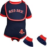 Boston Red Sox Baby Onesie Bib and Booties - 3-6 Months