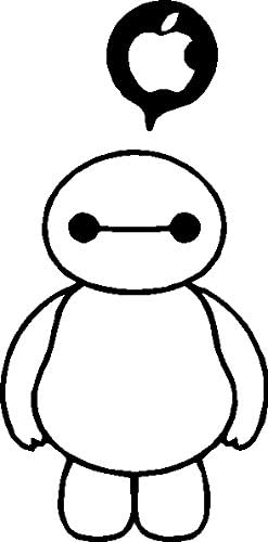 (2) Baymax BLACK Inspired Stickers FOR iPhone DIY Vinyl Decal Application