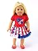 American Fashion World Patriotic Heart Dress | 18 Inch Doll Clothes
