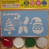Snazaroo Christmas Santa Holly Tree Candy Cane Face Paint Kit with Stencils
