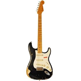 Fender - Guitares electriques solid body 57 Heavy Relic Stratocaster Custom Shop Limited Edition - Black - Maple