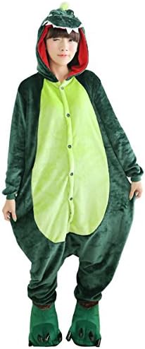 Holly Store Unisex Adult Animal Pajamas Connected Sleepsuit Costume Green