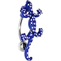Top Mount Blue POLKA DOT LIZARD Belly Ring