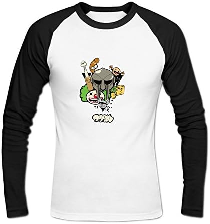 RHUAN Men's MF Doom Composition baseball tshirt M White