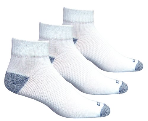 ASICS Coolmax Quarter Running Sock (3-Pack) (White,Medium)