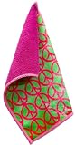 Toddy Gear Screenpeace 5 x 7 Inch Premium Microfiber Smart Cloth, for iPad and Touch Screen Cleaning - Retail Packaging - Pink/Green, 15X7B1206