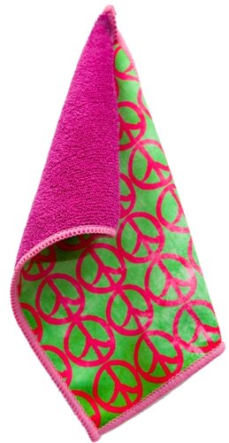 Toddy Gear Screenpeace 5 x 7 Inch Premium Microfiber Smart Cloth, for iPad and Touch Screen Cleaning - Retail Packaging - Pink/Green, 15X7B1206