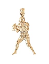 Dazzlers Solid 14k Gold Football Player Charm Pendant Available in three colors from jewelsberry (weights: 2.3 grams only)