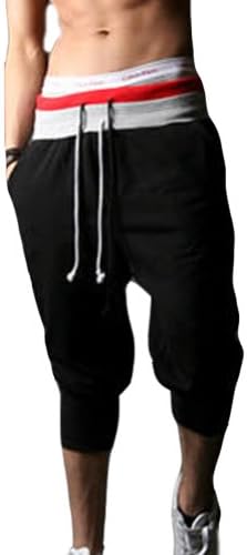 Oceanviewer Men's New Arrival Casual Jogging Harem Shorts Pants (Black, XL)