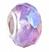 Pandora Style Charm Bead (Z247) Faceted Glass (14mm x 9mm) (Fits Troll too) ~ Violet AB (Light Purple Iridescent)