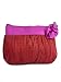 Raw Silk Purse in Red with Fuscia Pink Trim & Rose