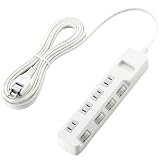 ELECOM 雷ガードタップ 個別スイッチ 4個口 5m WH T-K03-2450WHの画像