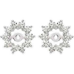IceCarats Designer Jewelry 14K White Gold 5/8 Ctw Diamond Earring Jacket. Pair 5/8 Cttw