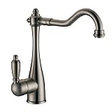 Single Handle Vintage Centerset Kitchen Faucet, Brushed Nickel