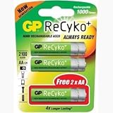 GP AA ReCyko 2100mAh Rechargeable Batteries (4 Pack + 2 Free)