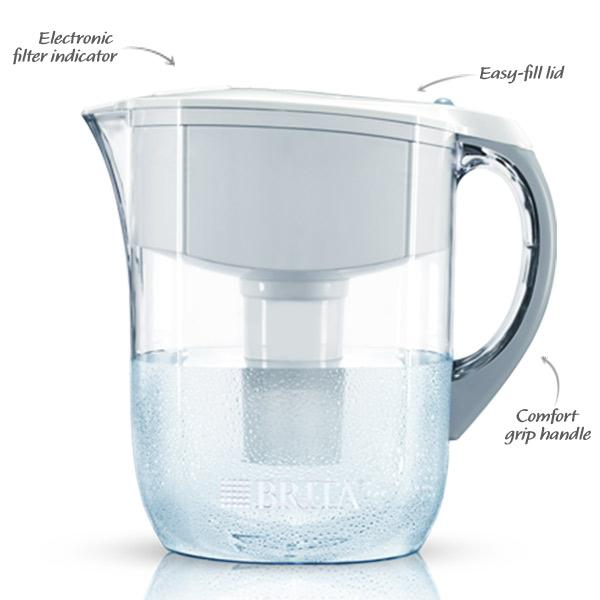 Brita Grand Water Filter Pitcher, White, 10 Cup Kitchen