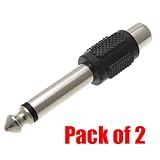 iMBAPrice® RCA Female to Quarter Inch (1/4) Adapter [2 Pack]