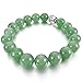 Men,Women's 10mm 12mm Alloy Bracelet Link Wrist Aventurine Green Silver Buddha Mala Energy Stone Gemstone Beads
