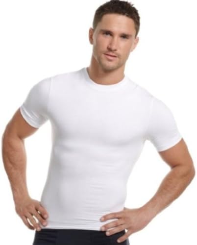 One Flat Jack Men's - Seamless Compression Crew Neck XL White