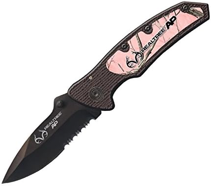 Realtree Xtra Folder-Blk Blade w/Alum Pink Camo RT0104APCP