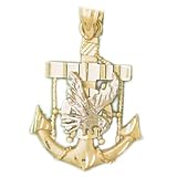 14K Gold Pendant Two Tone Eagle on Anchor 1.9 - Gram(s)