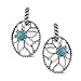 Turquoise Earrings Blooming in Silver
