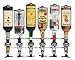 6 Bottle Wall Bar with 1 oz. Eclipse Chrome Shot Measurers | Liquor Dispensers