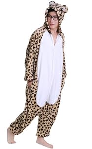 Keral Kigurumi Sleepsuit Pajamas Costume Cosplay Unicorn Homewear (L, Leopard)