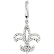 14K White Gold Diamond Fleur de Lis Charm