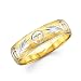 Solid 14k Yellow and White 2 Tone Gold Mens Cross Diamond Cut Design Wedding Ring Band 6MM Size 11.5