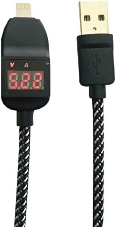 Dino Cable - Super Fast Charging Cable Charger with Current Voltage Smart Display for Apple Cell Phones & Tablets. Compatible With: Apple Iphone 5, 5s, 6, 6 Plus, Ipod Touch 5th Generation, Ipod Nano 7, Ipad Air, Ipad 4, Ipad Mini 1, 2.