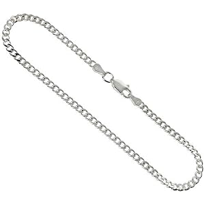 Sterling Silver 1/8 in. (3.0 mm) Curb Link Chain, NICKEL FREE